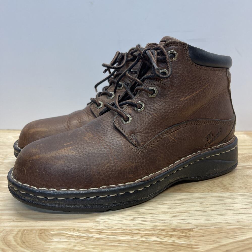 Carolina Boots WOMENS Brown Leather Lace Up Comp Toe Chukka CA51211 SIZE 8W